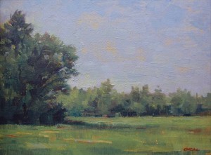 "Corner Field" by Gerry O'Neill 8x6" oil on panel