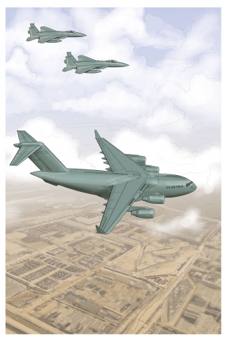 C-17 Transport with escort-photoshop
